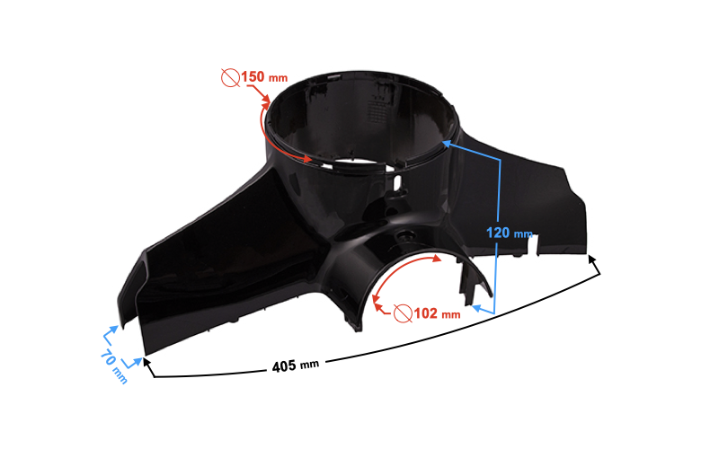 Obudowa kierownicy do skutera Barton Tres czarna