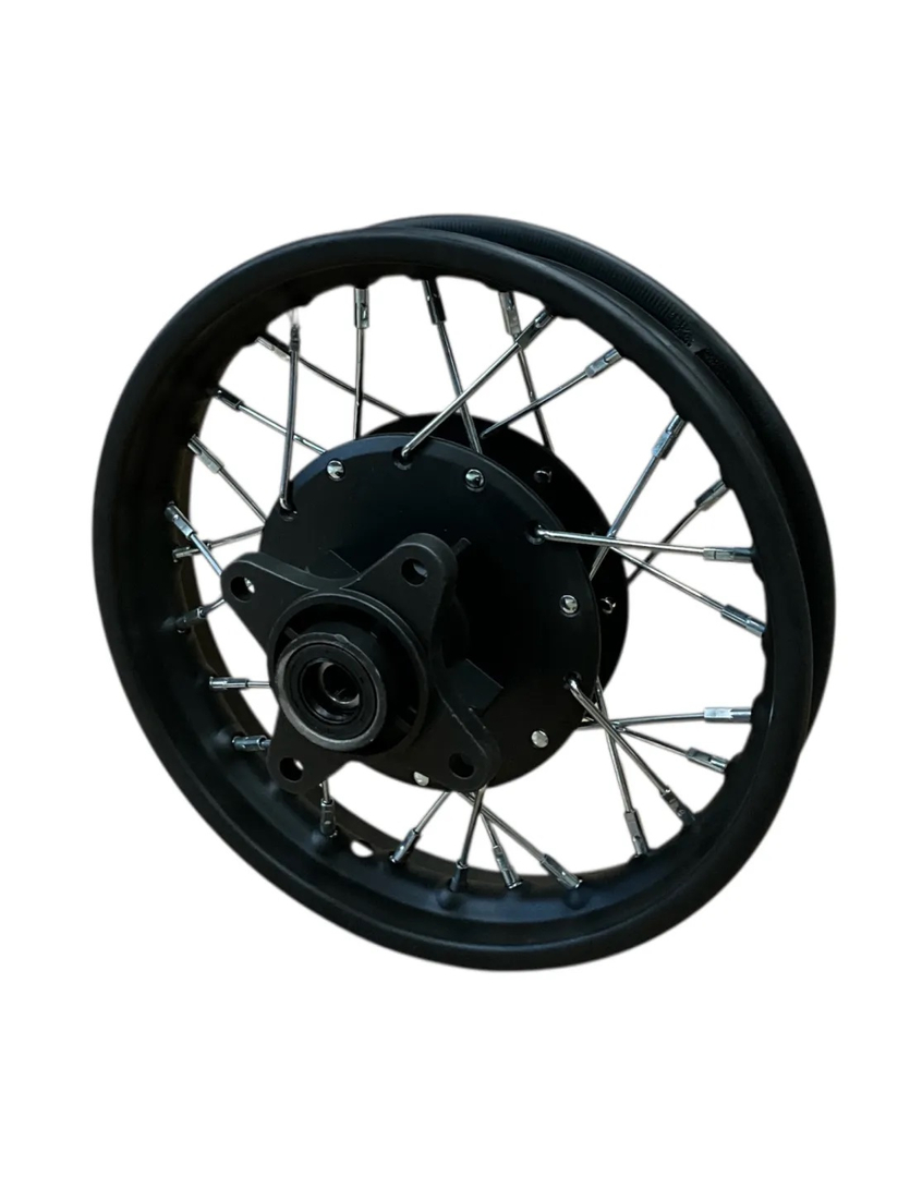 Felga tył 1.4x10 cali z zębatką i ośką koła pitbike MRF 80 Mini MRF 120