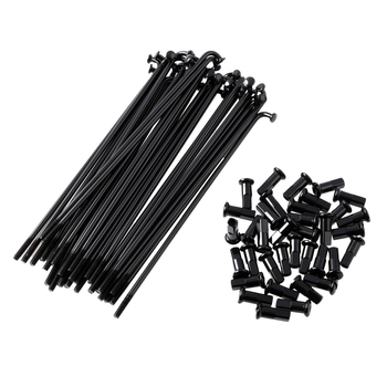 Szprychy nierdzewne polerowane czarne 16 cali + czarne nyple Simson S51 DPR