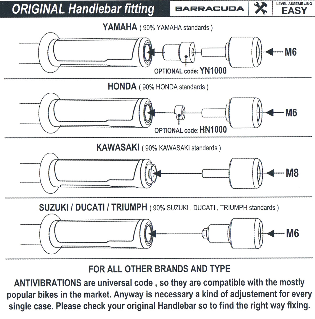 Końcówki Ciężarki Kierownicy Barracuda Niebieskie