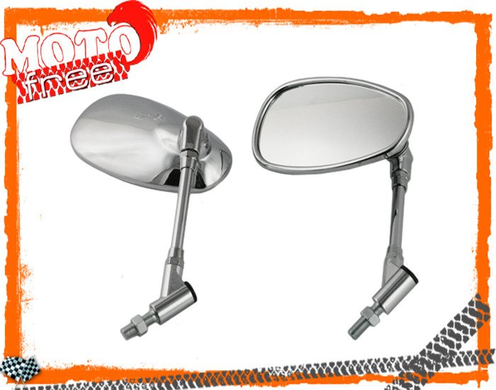 Lusterka chrom owalne m10 gwint l+p yamaha ducati