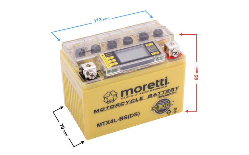 Akumulator AGM MTX4L-BS Moretti ze wskaźnikiem