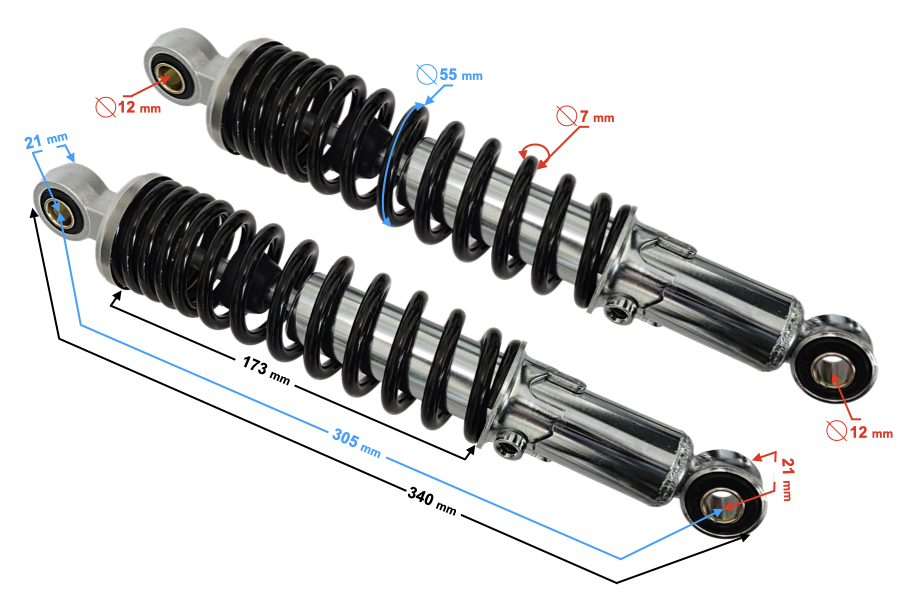 Amortyzatory tył motorower Barton Fighter 2