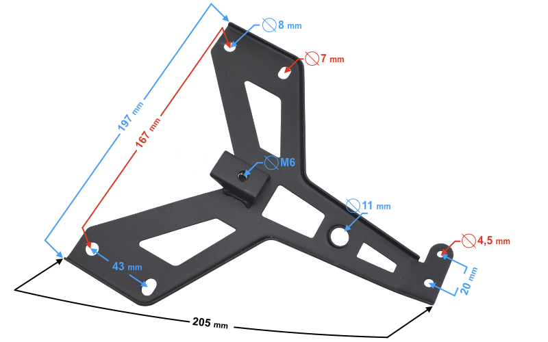 Wspornik rejestracji tylnej do motoroweru FR 2