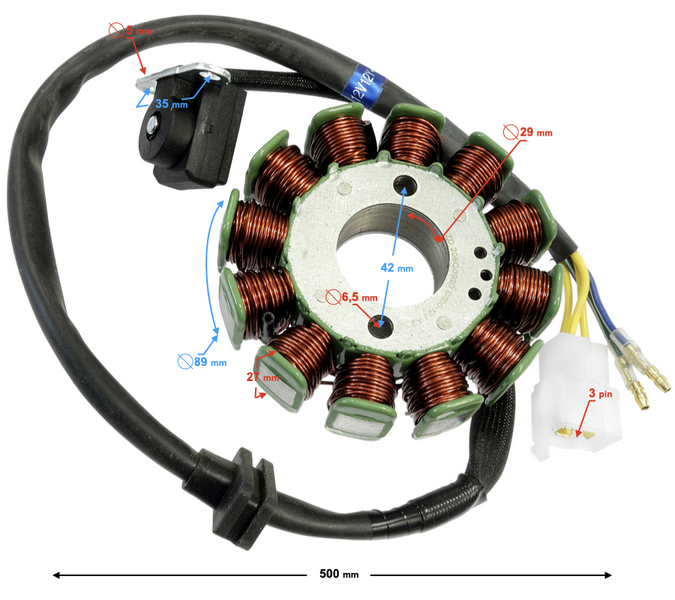 Iskrownik stator motorower Barton Naked 50