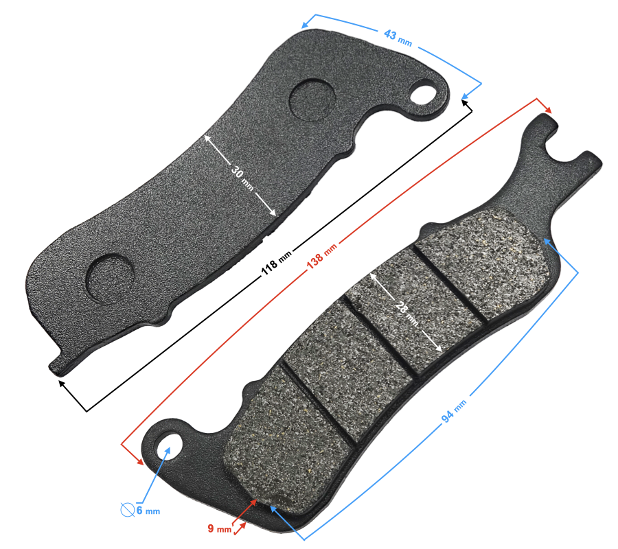 Klocki hamulcowe przednie do motocykla Travel 125