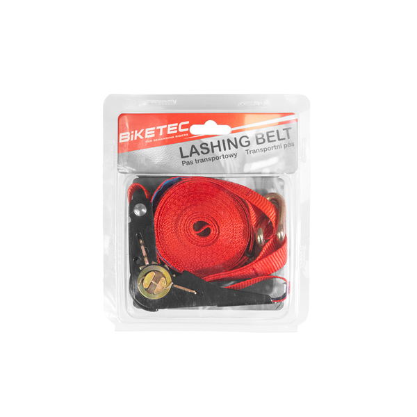 Biketec pas transportowy 25mmx5m obciążenie do 500kg czerwony
