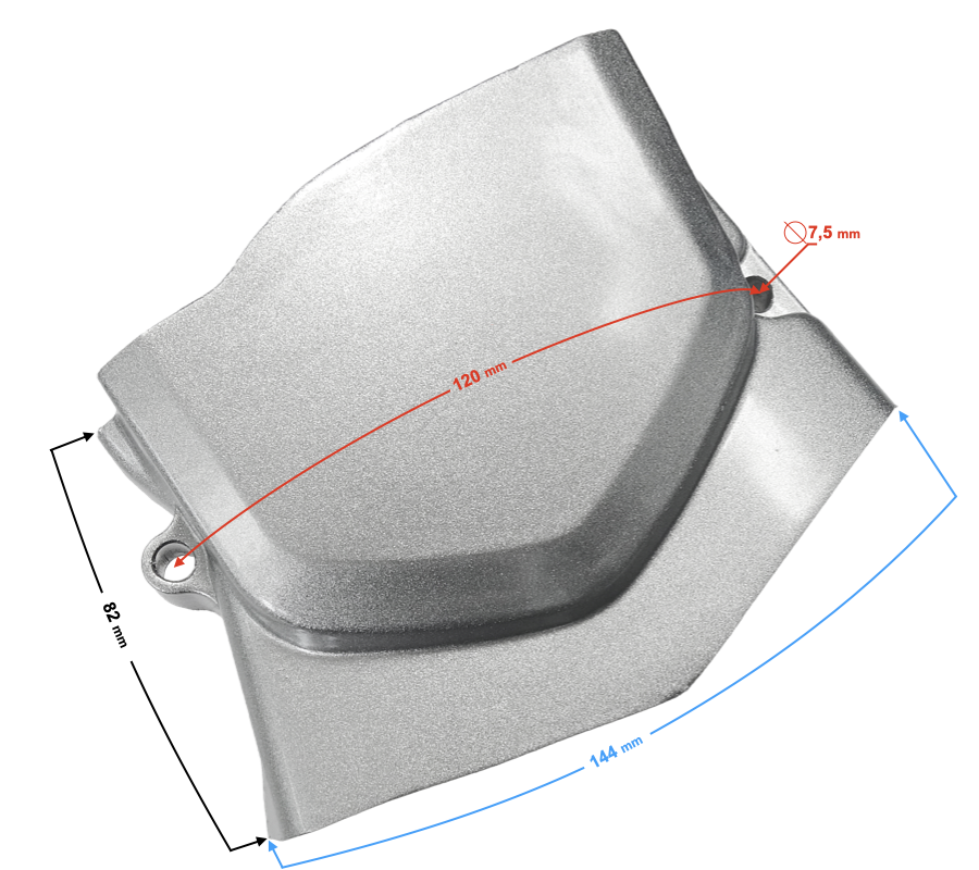 Pokrywa silnika zębatki srebrna Barton Fighter 2