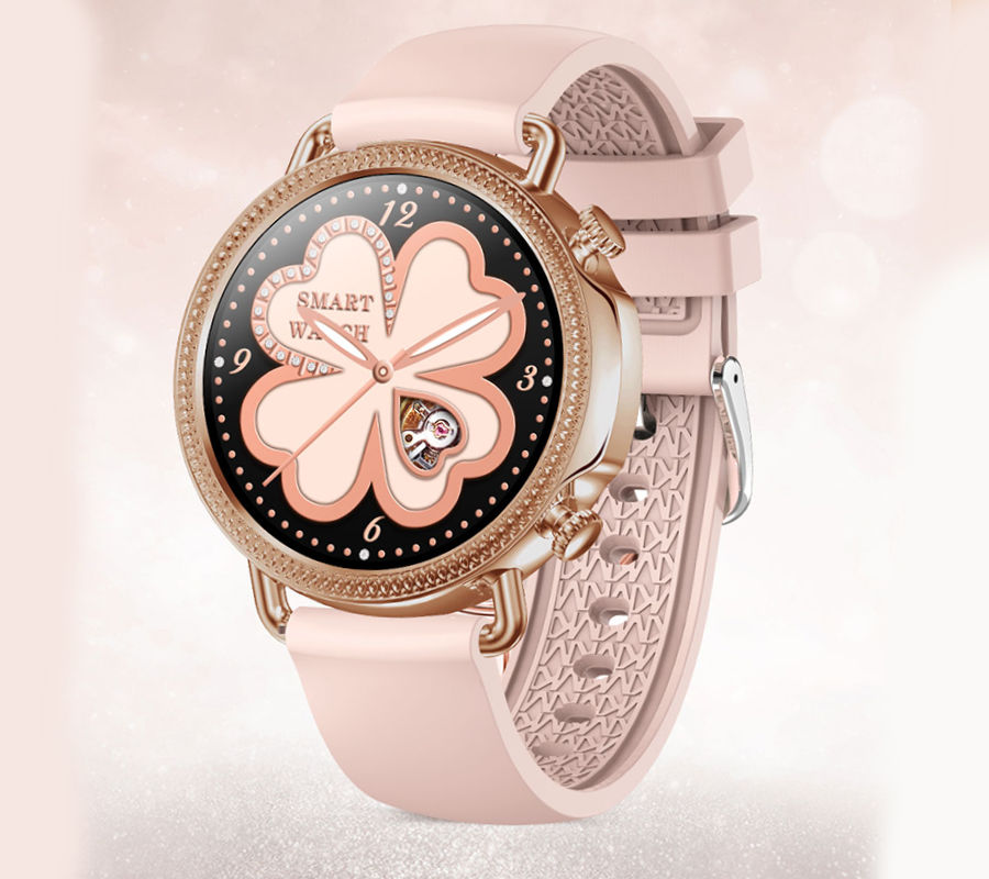 Smartwatch zegarek Rubicon damski RNBE74 Bluetooth 5.0 różowe złoto