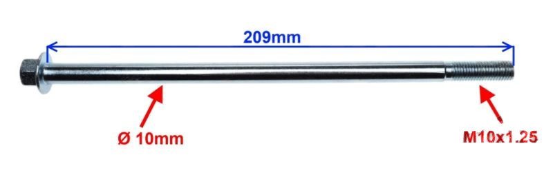Oś Silnika Dł.210mm Gwint M10 x 1.25 139QMB GY6