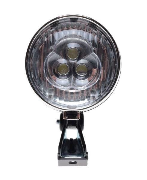 Lampa rowerowa przód retro 3 led czarna