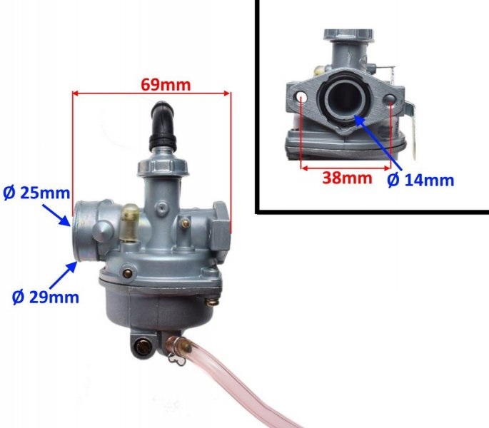 Gaźnik cross pitbike Honda CRF50 przepustnica 12,9 mm