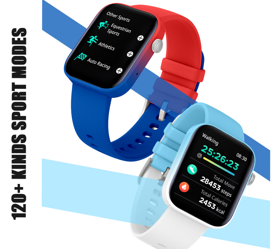 Smartwatch zegarek Rubicon czerwony niebieski