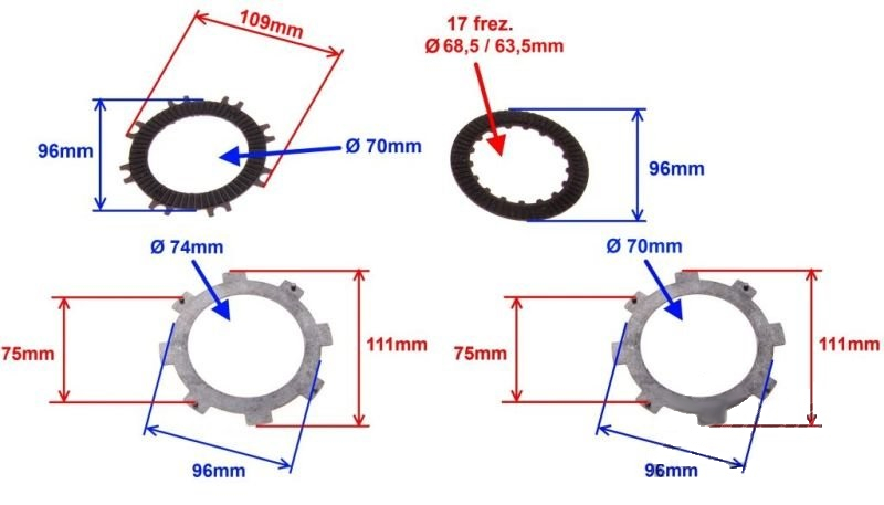 Tarcze sprzęgła quad atv 110 automat półautomat