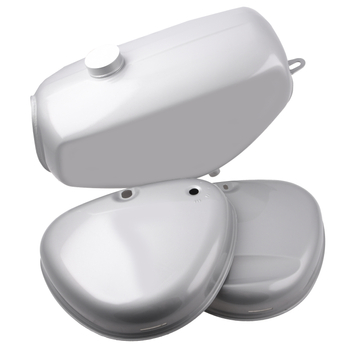 Zbiornik paliwa pokrywy boczne srebrny premium Simson Enduro DPR Classic