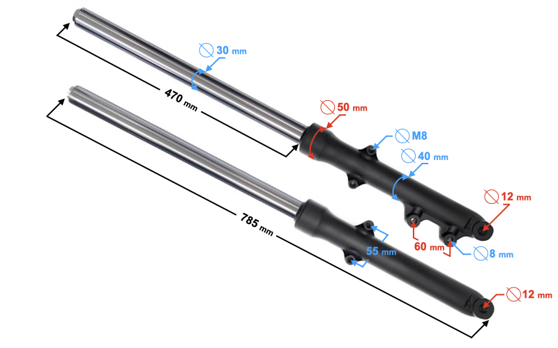 Amortyzatory przednie lagi do Barton Classic 125