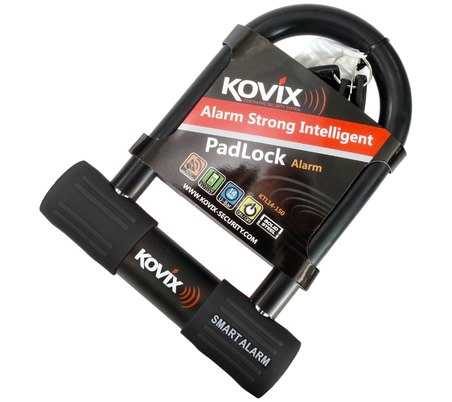 Kłódka U-Lock z Alarmem KOVIX KTL14-150 Czarna