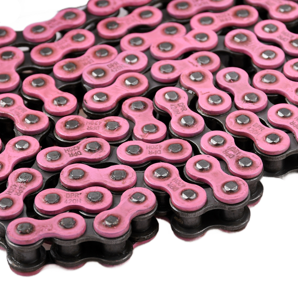 Łańcuch napędowy 140 ogniw 420H różowy wzmocniony DPR Performance