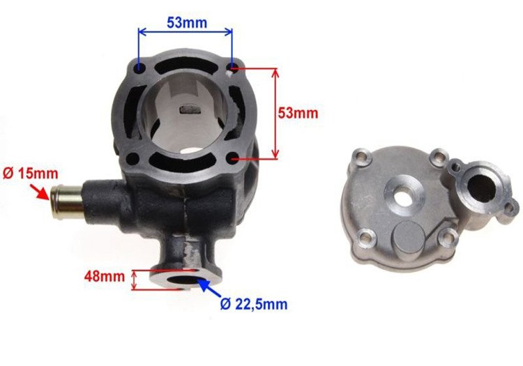 Cylinder i głowica 47mm kpl suzuki katana aprilia