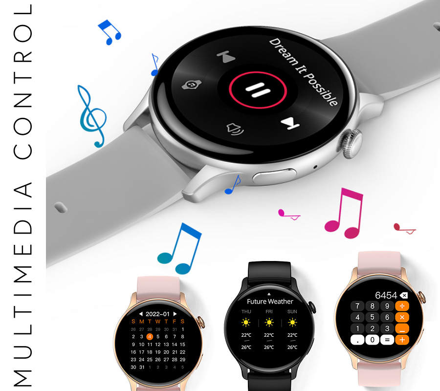 Smartwatch zegarek Rubicon męski RNCF10 czarny