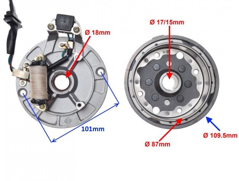 Stator Iskrownik koło magnesowe YX140 MRF140