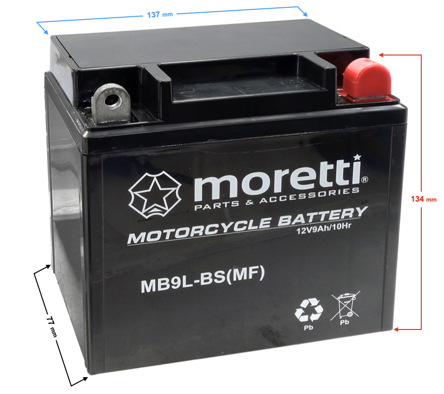 Akumulator Moretti 12V AGM (Gel) MB9L-BS / 12N9-3B 12N9-BS rd200 tgb tapo