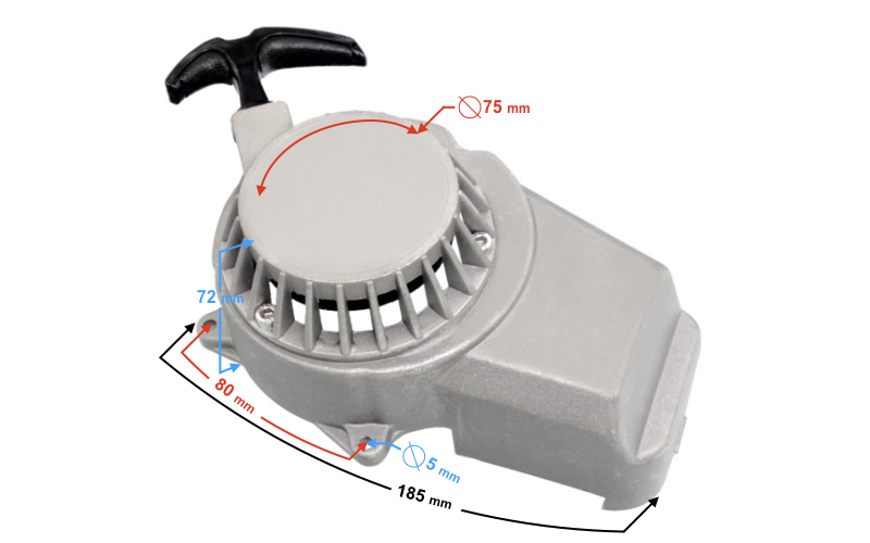Pokrywa silnika - szarpaka do motoroweru Pocket Bike (aluminiowa)