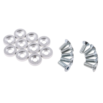 Ozdobne podkładki anodowane srebrne śruby M6 kpl