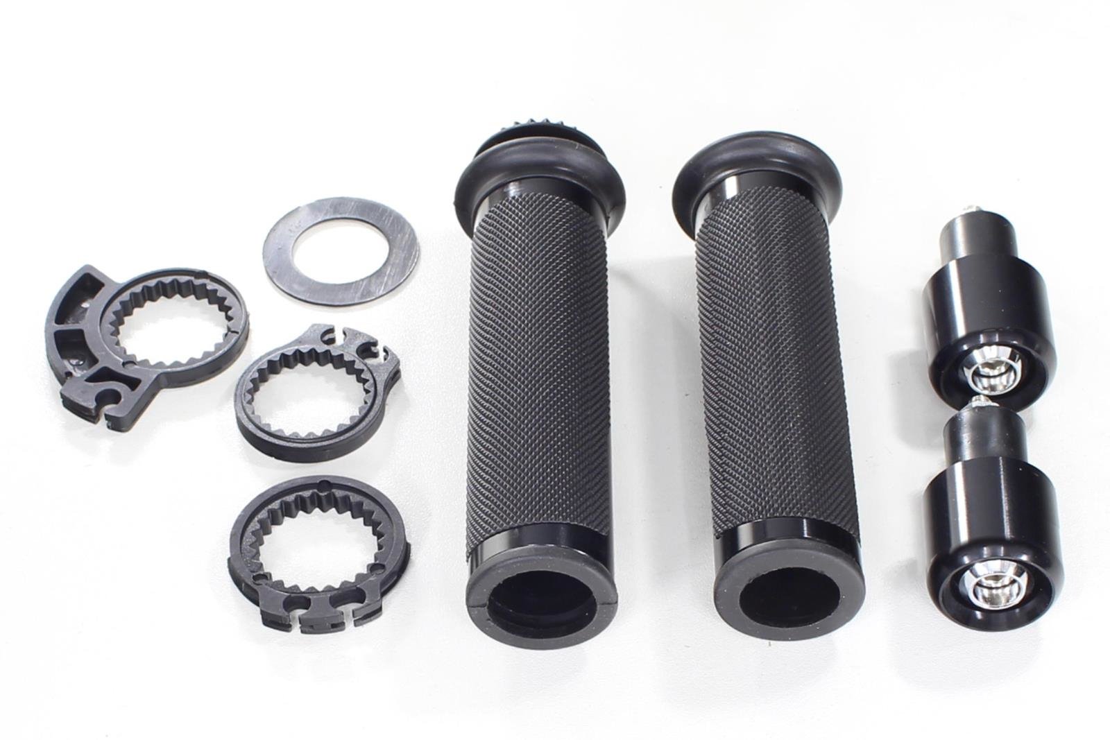 Manetki ciężarki gripy motocyklowe CL-013 czarny mat komplet