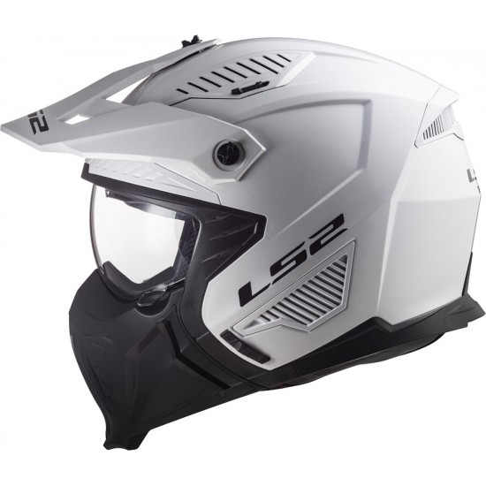 Kask otwarty LS2 OF606 DRIFTER SOLID WHITE odpinana szczęka ECE 22-06