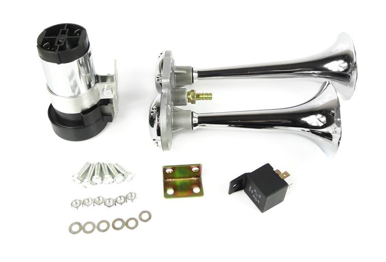 Klakson sygnał dźwiękowy chrom fanfary sprężarka