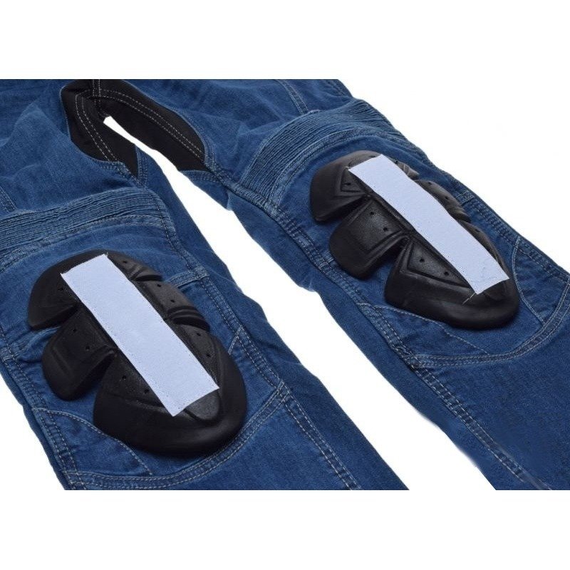 Spodnie faster jeans blue leoshi motocyklowe