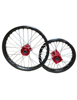 Felgi 17/14 przód tył aluminiowe CNC czerwone pitbike MRF Kayo Pitgang RXF