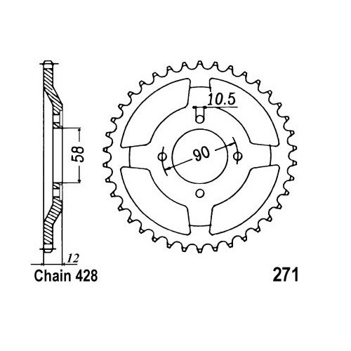 Zębatka tylna stalowa JTR271-50z 428 Honda CLR NX