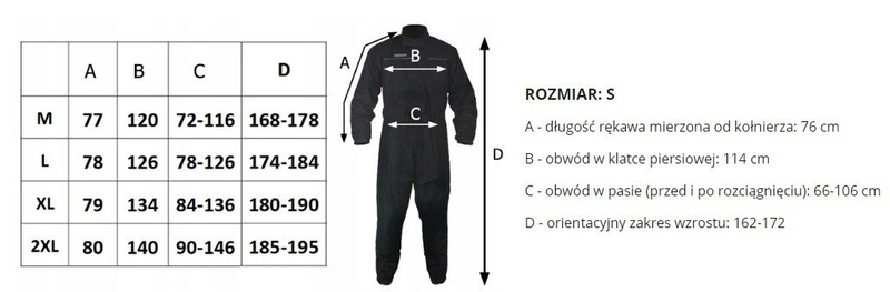 Biketec kombinezon przeciwdeszczowy raintec czarny