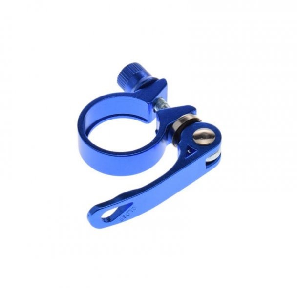 Obejma sztycy siodła szybkozamykacz 28,6 niebieski