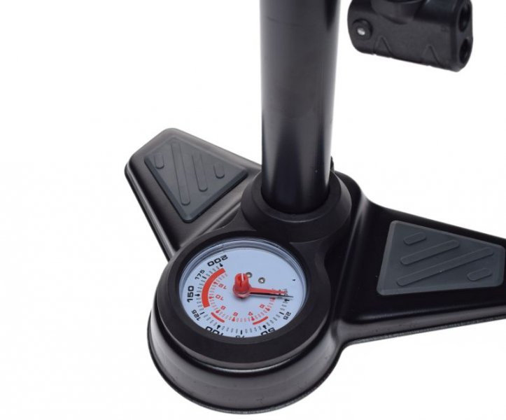 Pompka podłogowa z manometrem czarna 14bar av/fv/d