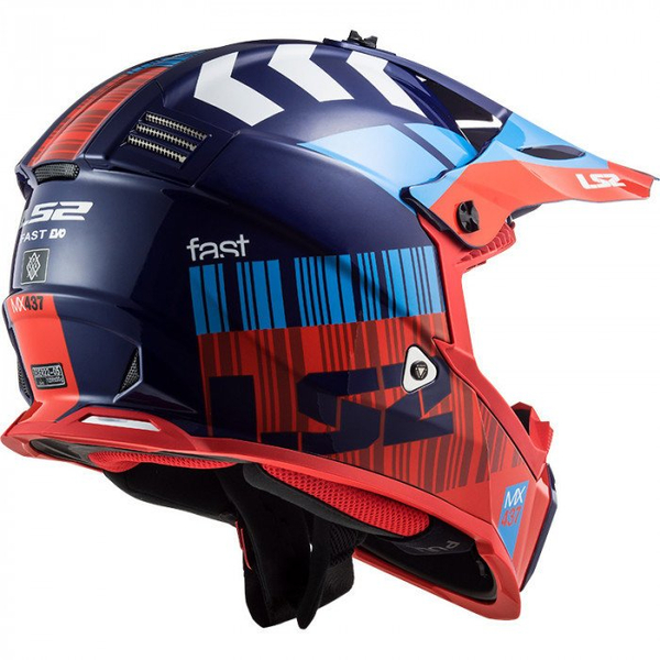Kask ls2 MX437 FAST EVO Xcode Red Blue