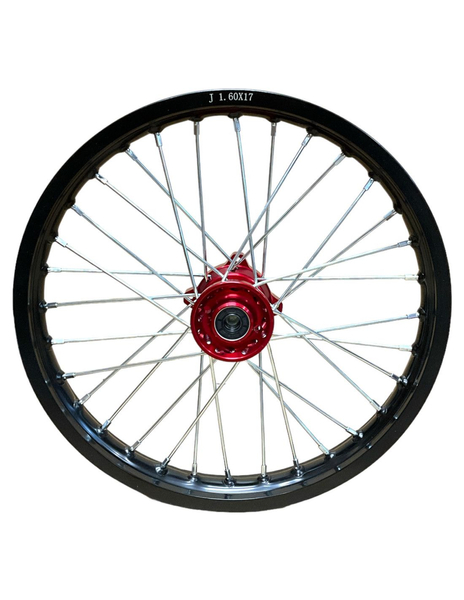 Felgi 17/14 przód tył aluminiowe CNC czerwone pitbike MRF Kayo Pitgang RXF