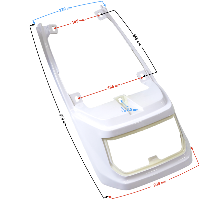 Obudowa tylna biała do motoroweru Barton Fighter 2