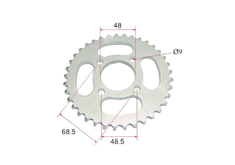 Zębatka tył łańcuch 420 37 zębów quad atv 50 70
