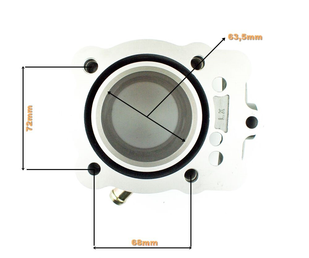 Cylinder 63mm ciecz 200cc tłok pierścienie sworzeń uszczelki quad atv kpl