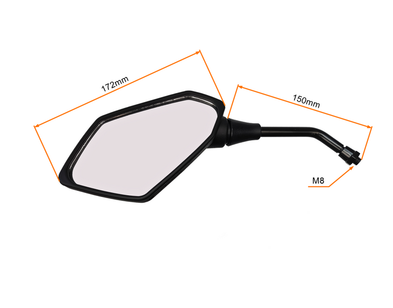 Lusterka czarne uniwersalne M8 prawy homologacja motorower skuter quad atv