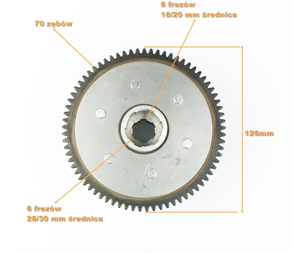 Sprzęgło tylne 70z CB200 quad atv 200 250 Bashan