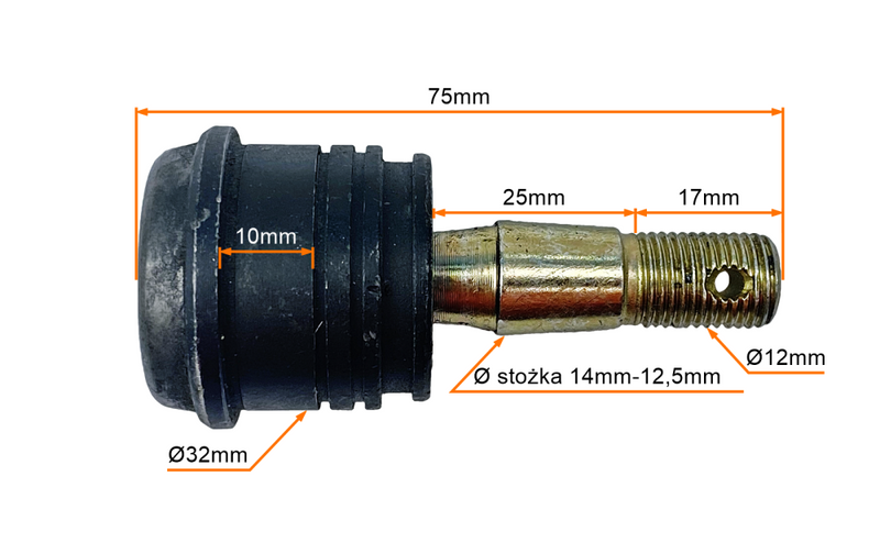 Sworzeń wahacza dolnego quad atv 150 200 250 Bashan