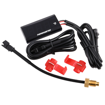 Termometr LCD wskaźnik temperatury 12V niebieski wyświetlacz Racing Force