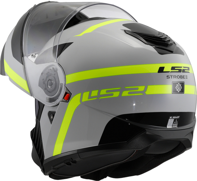 Kask szczękowy LS2 FF908 STROBE II AUTOX GREY H-V YEL homologacja ECE 22.06