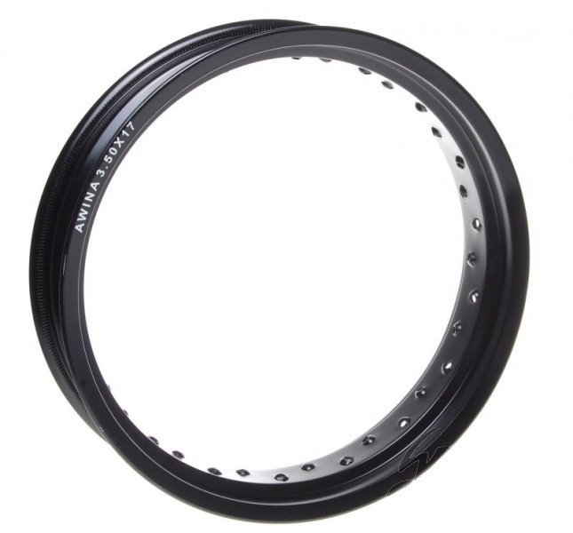 Obręcz koła 17x3,50 36 szprych aluminium czarna