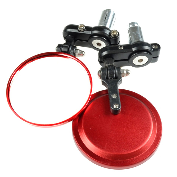 Lusterka okrągłe Naked Cafe Racer Bobber czerwone