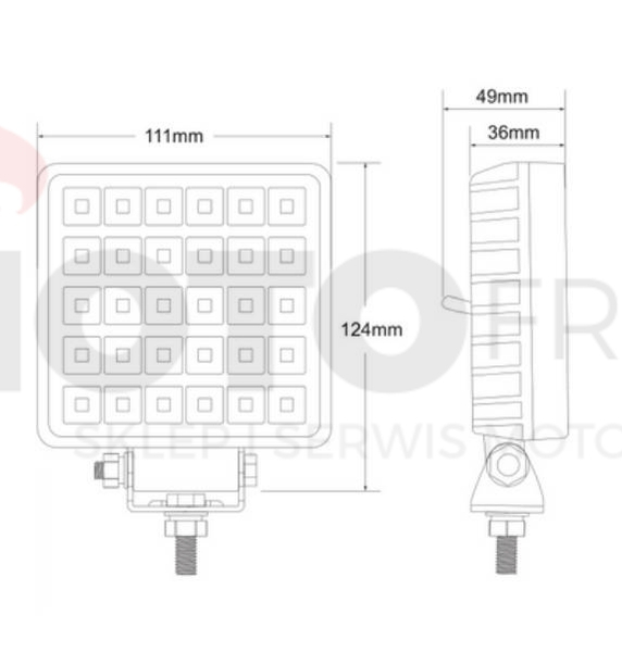 Lampa Robocza 30LED FLOOD Włącznik 12-24V 3800lm
